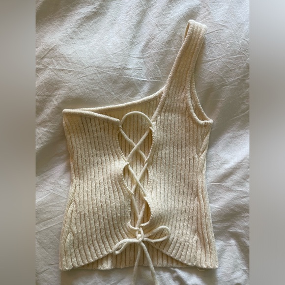 Princess Polly One Shoulder Sleeveless Knit Sweater Size US 6/M - Picture 4 of 4